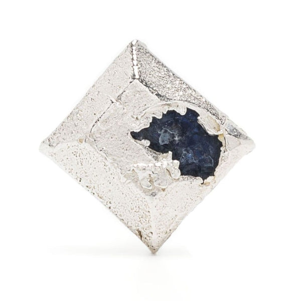 Small Embedded Sapphire Stud Earring