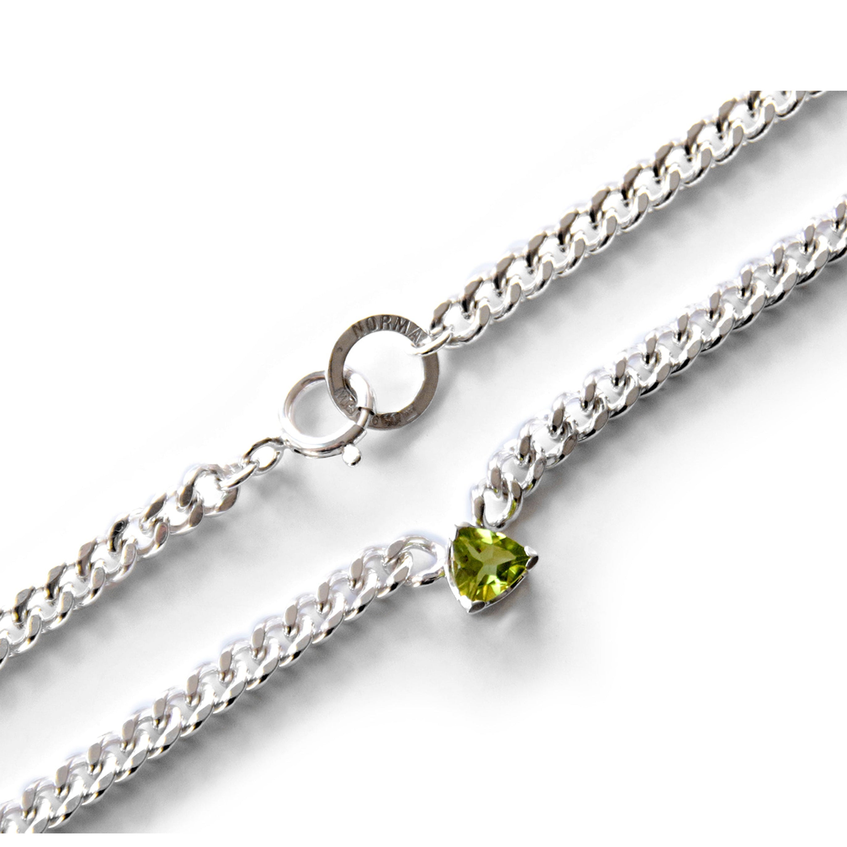 Verdant Curb Peridot Trillion Chain Necklace