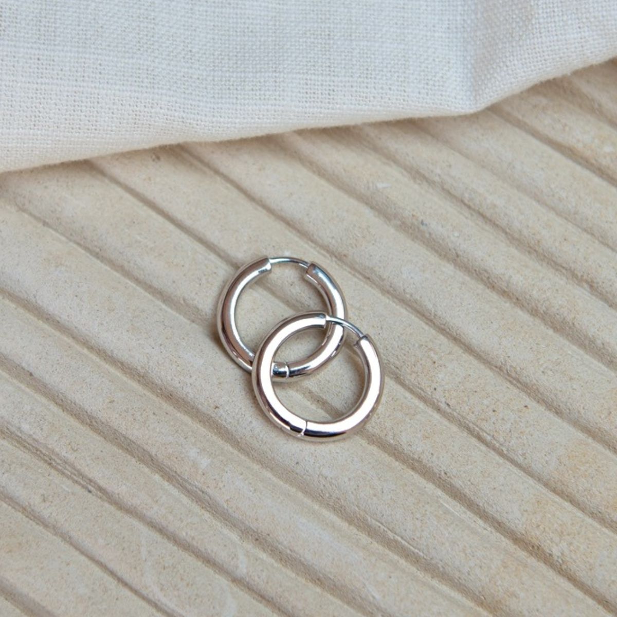 Fernshaw Large Silver Huggie Hoop Earrings
