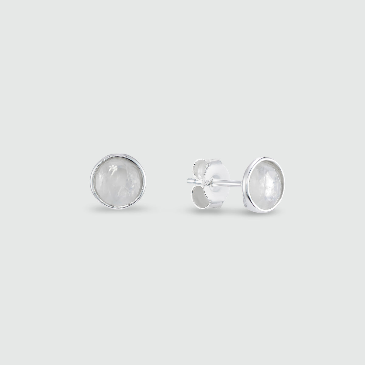 Antibes Sterling Silver & Moonstone Stud Earrings