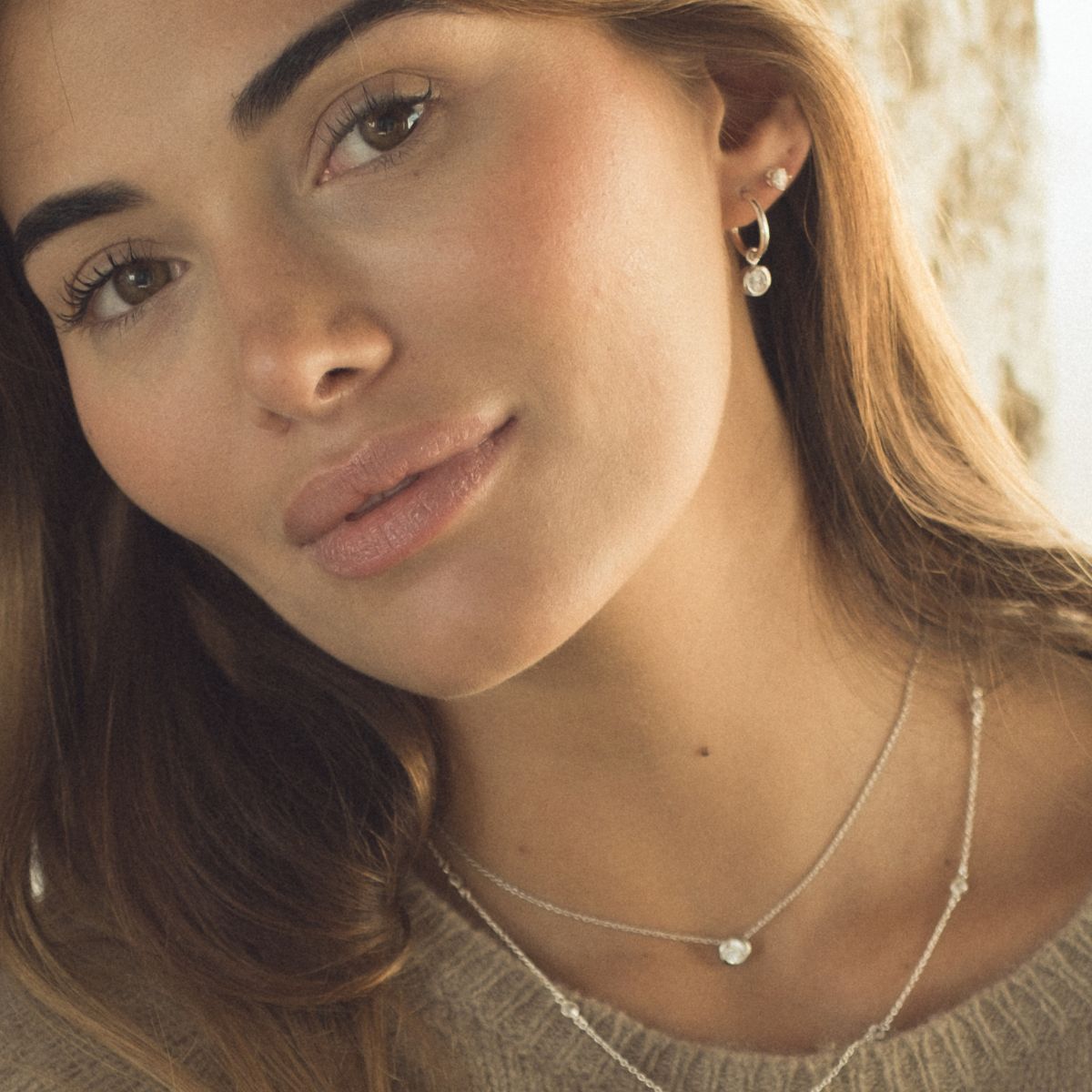 Verona Silver and Cubic Zirconia Solitaire Necklace