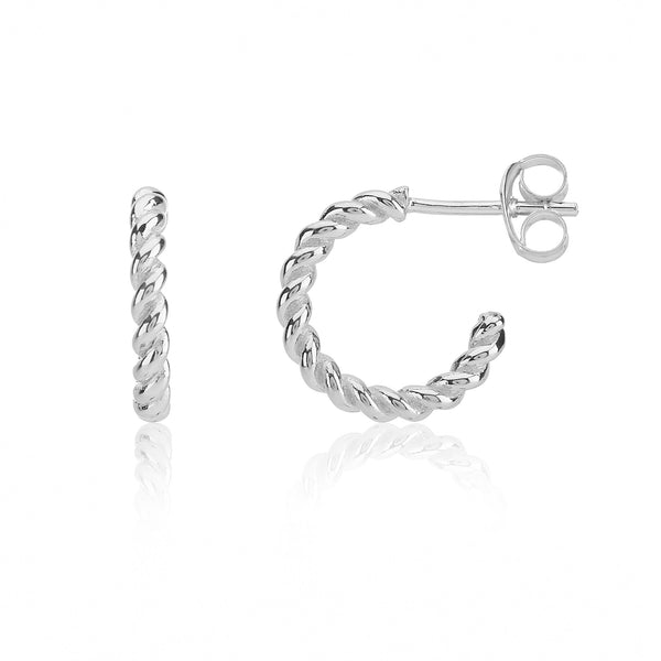 Alhambra Piccolo Twisted Sterling Silver Hoop Earrings