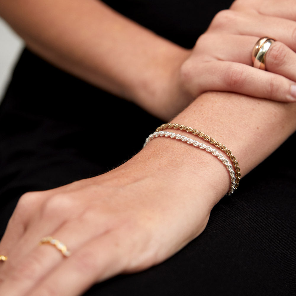 Alhambra Sterling Silver Rope Bracelet-Auree Jewellery
