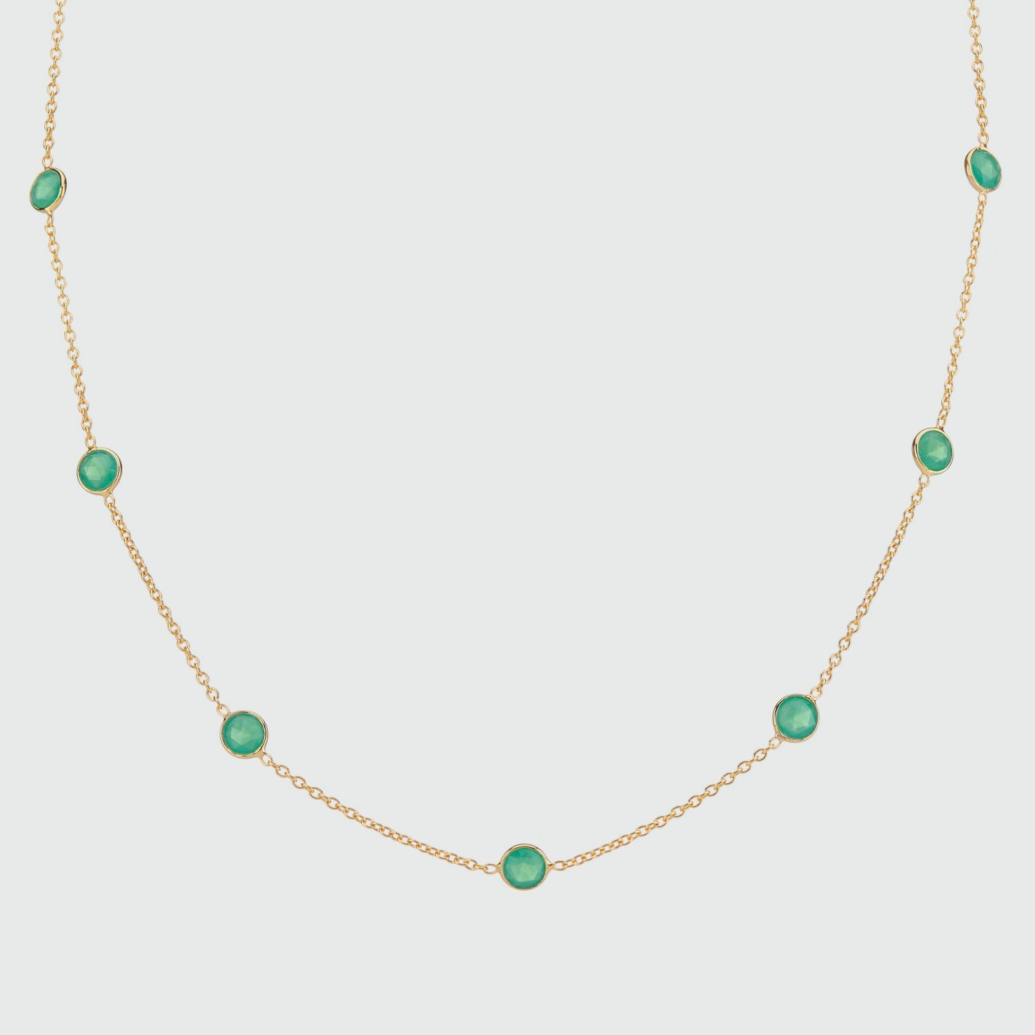 Antibes Chrysoprase & Gold Vermeil Necklace-Auree Jewellery