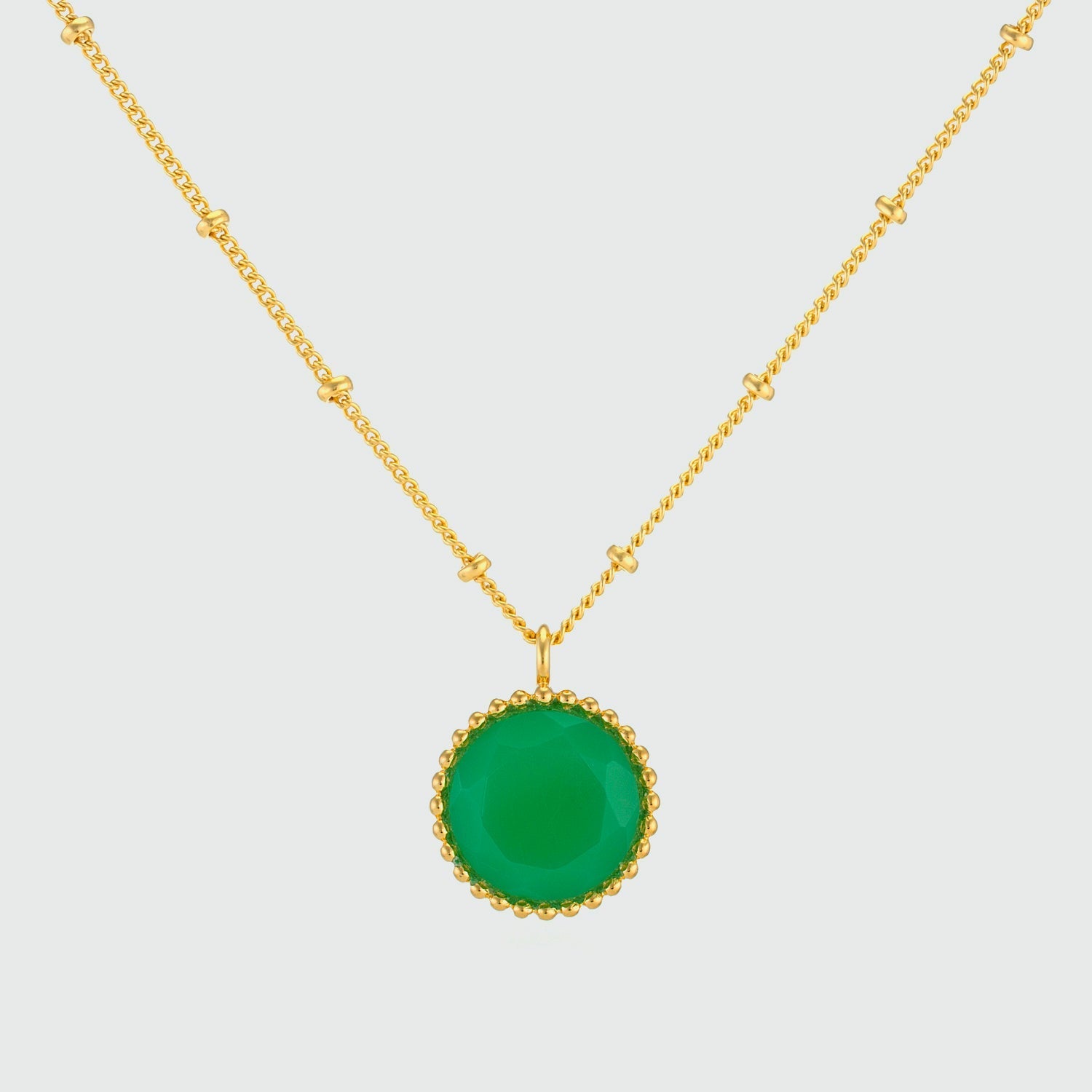 Barcelona May Chrysoprase Birthstone Necklace-Auree Jewellery