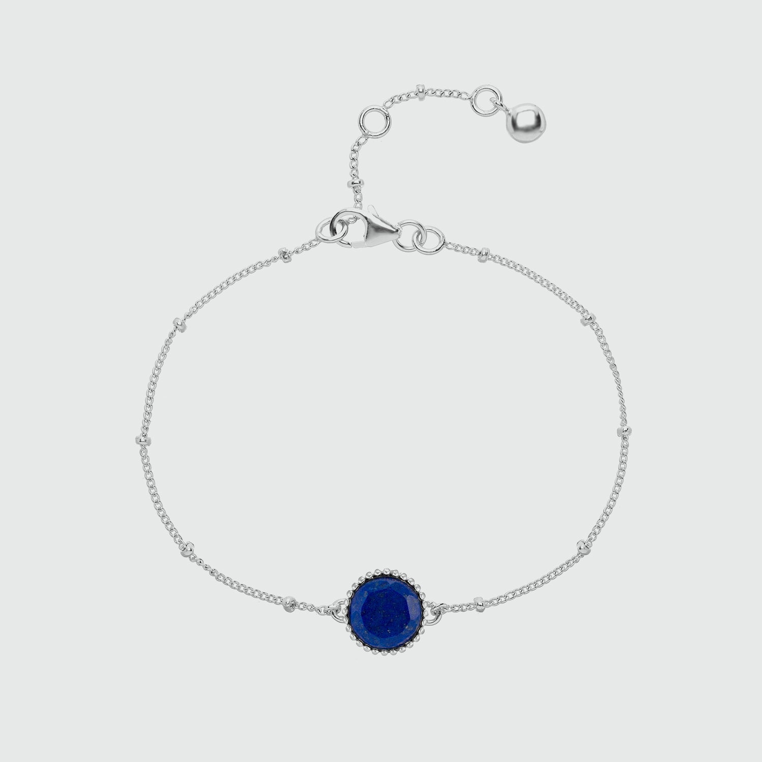 Barcelona Silver September Lapis Lazuli Birthstone Bracelet-Auree Jewellery