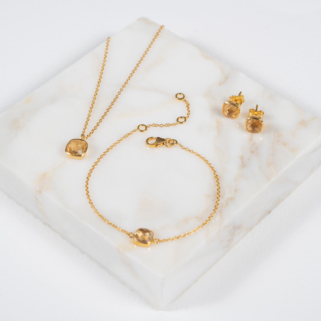 Brooklyn Citrine & Gold Vermeil Necklace-Auree Jewellery