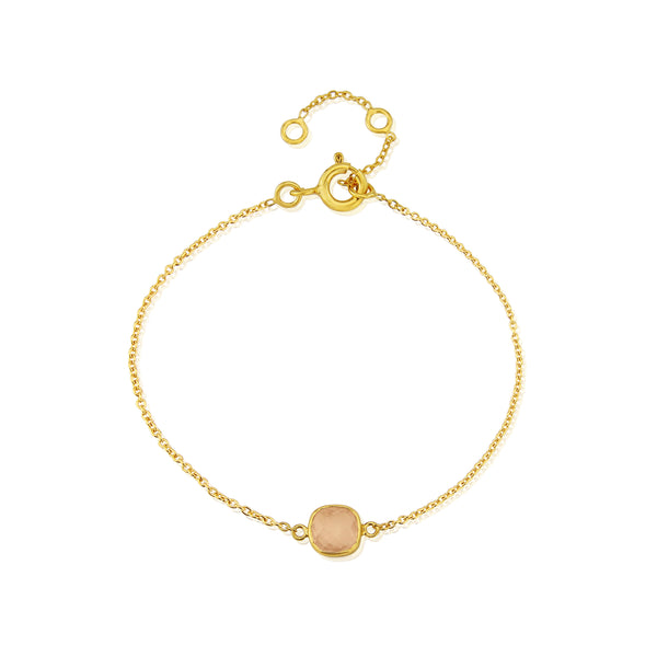 Brooklyn Rose Quartz & Gold Vermeil Bracelet