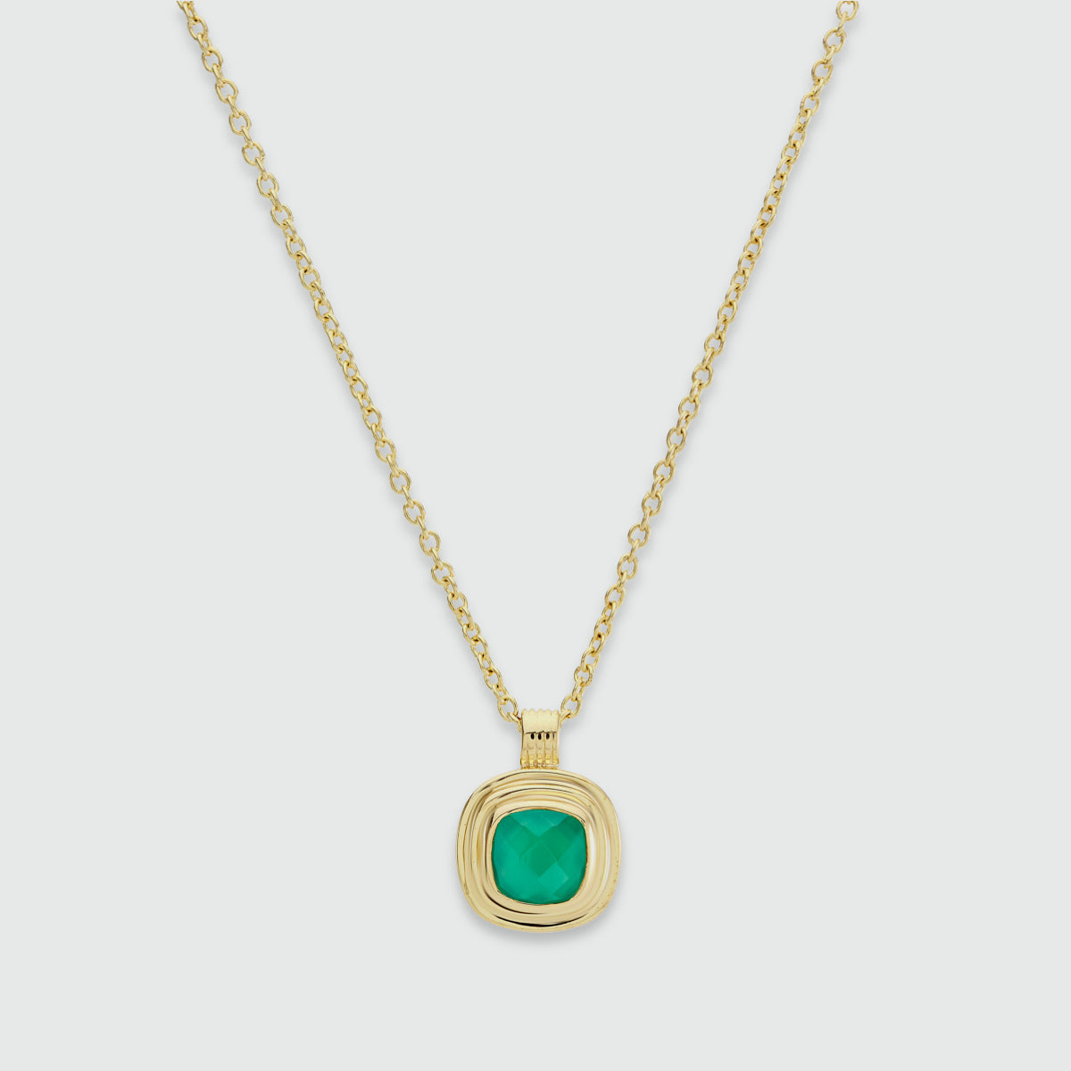 California Cushion Green Onyx Necklace