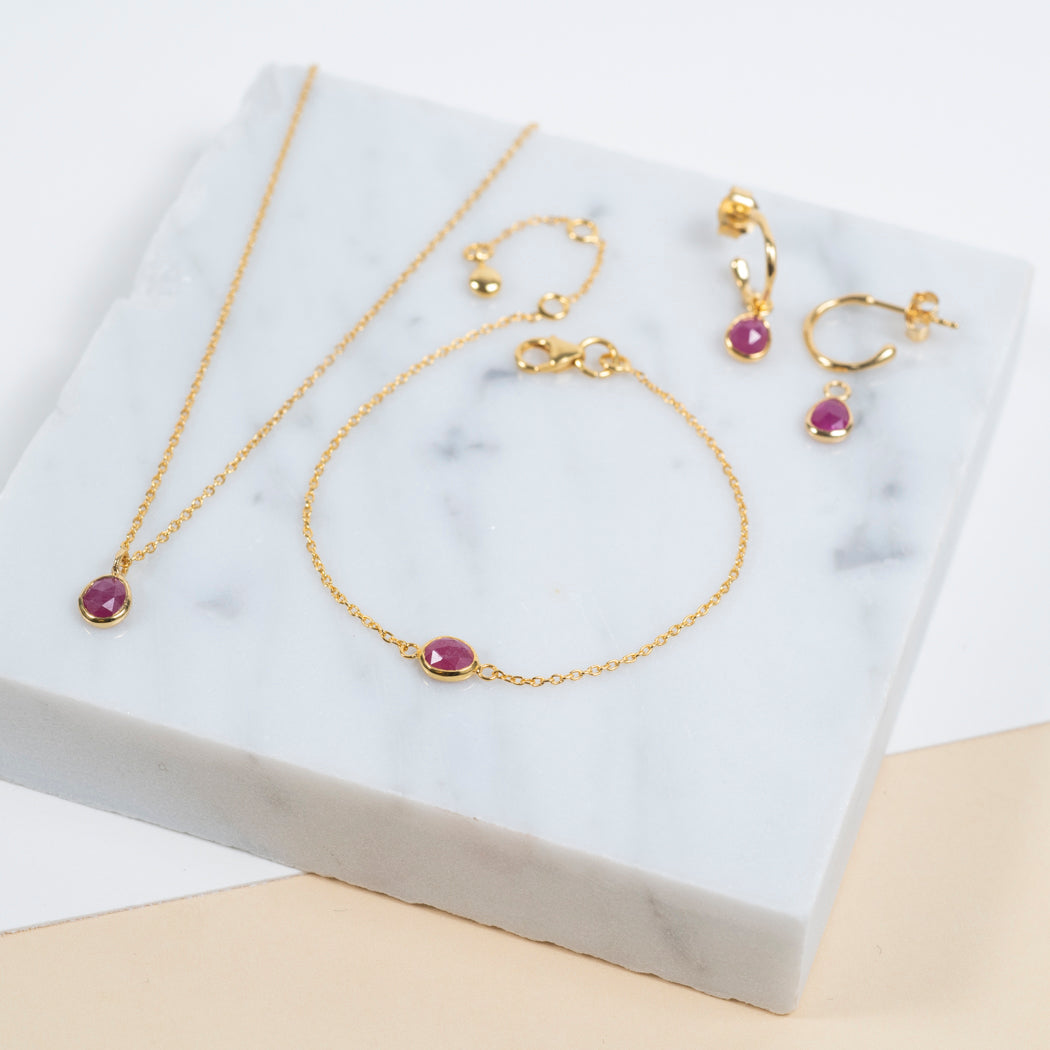 Hampton Ruby & Gold Vermeil Bracelet-Auree Jewellery
