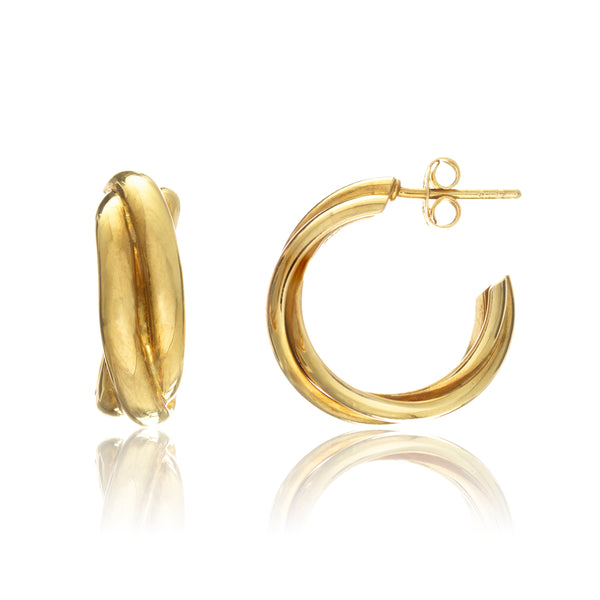Knightsbridge Yellow Gold Vermeil Triple Hoop Earrings