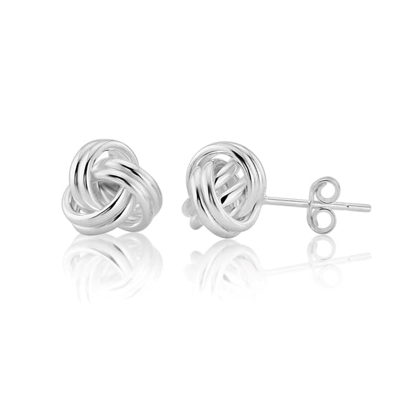 Onslow Sterling Silver Double Knot Stud Earrings