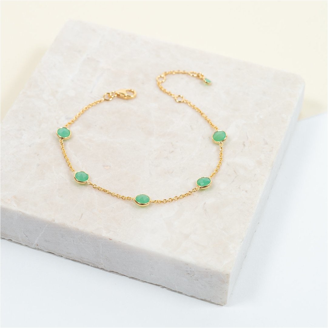 Antibes Chrysoprase & Gold Vermeil Bracelet-Auree Jewellery
