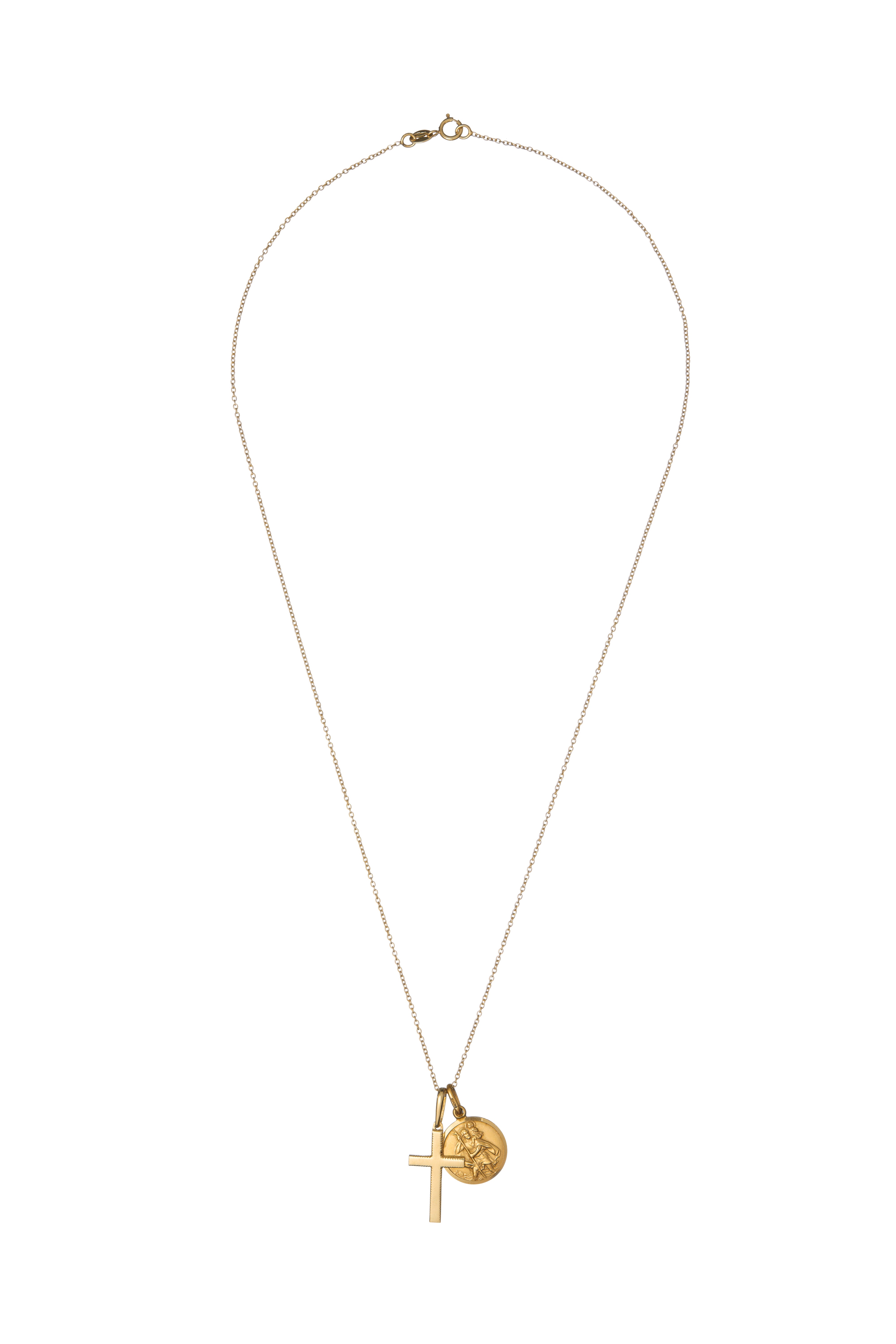 Saint + Cross 9ct Gold Necklace