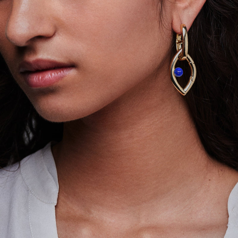 Eye Opener Single Earring Gold Lapis Lazuli