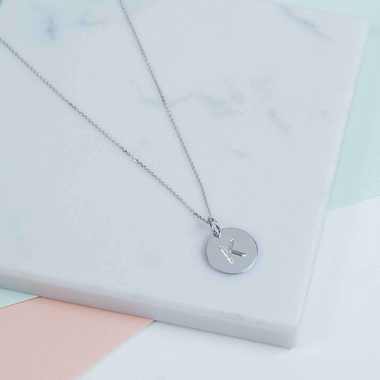 Westbourne 9ct White Gold Disc Pendant-Auree Jewellery