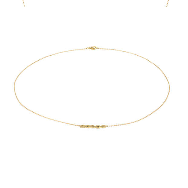 Black Diamond Shisha Line Necklace