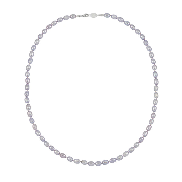 Men's White Oval Pearl Necklace