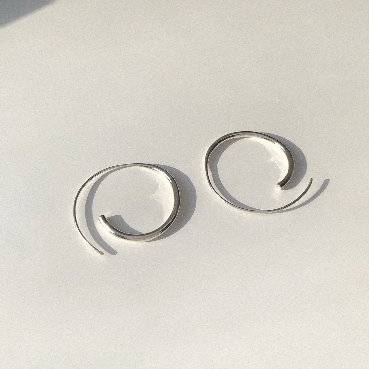 Arc Hoop Earrings Silver