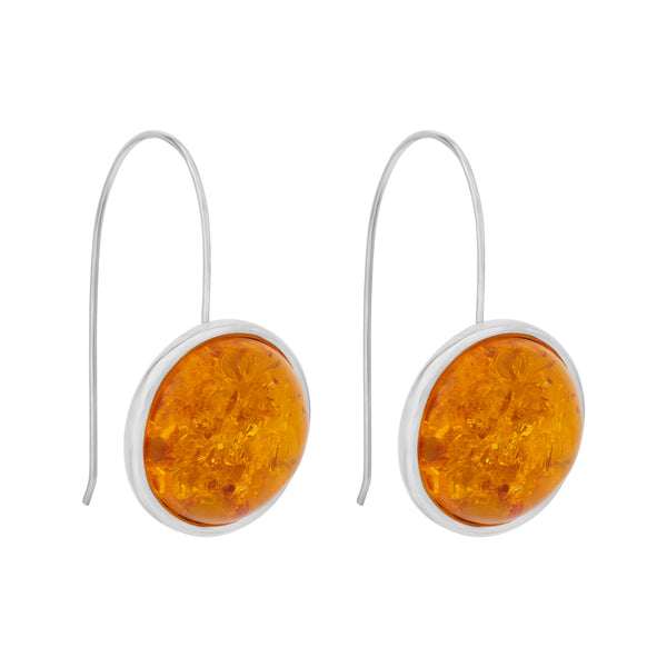 Arp Earrings Silver & Burnt Orange
