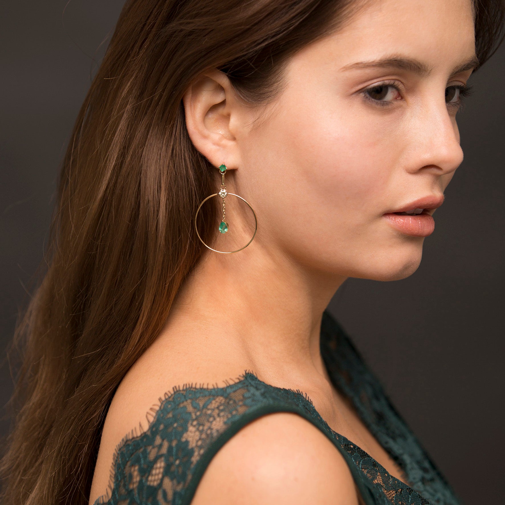 18ct Gold Artisia Circle Earrings