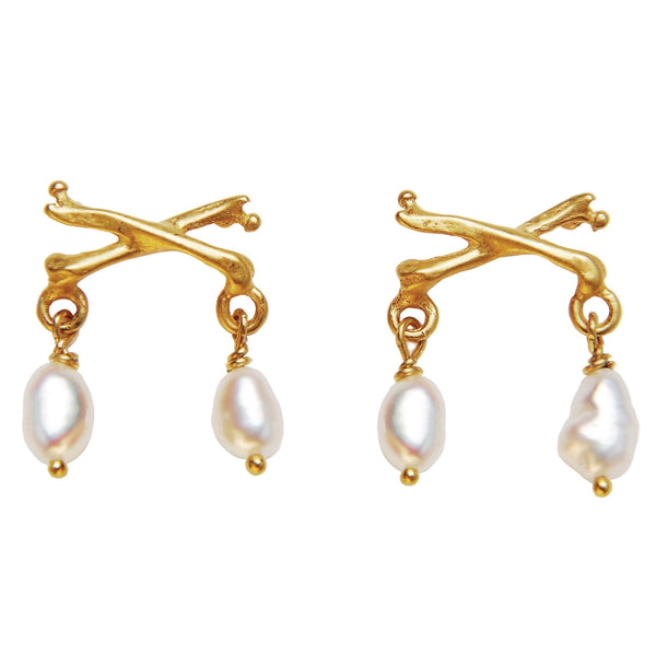 Rum Buccaneer Pearl Stud earrings gold