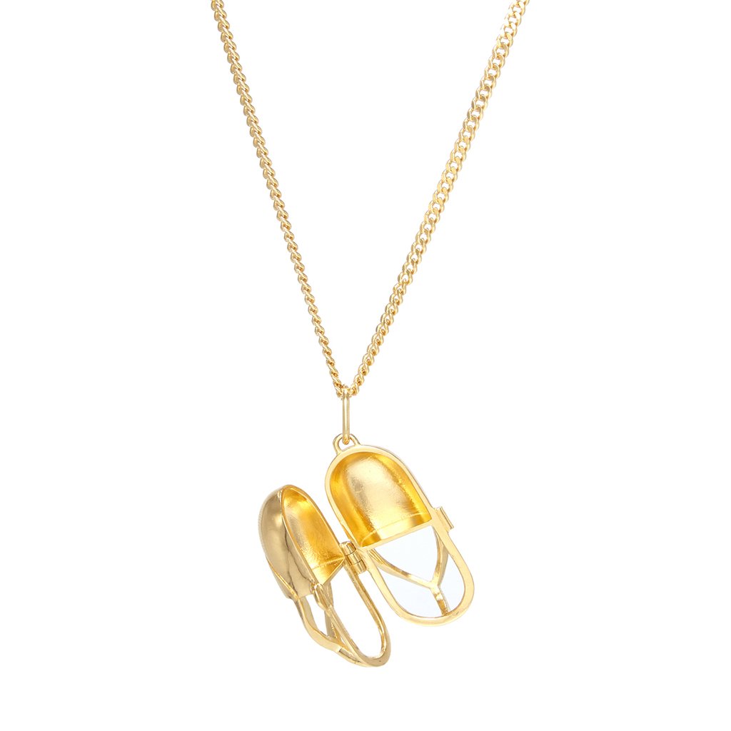 Capsule Crystal Pendant Gold