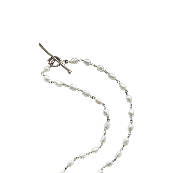 Caspian Silver Pearl Necklace