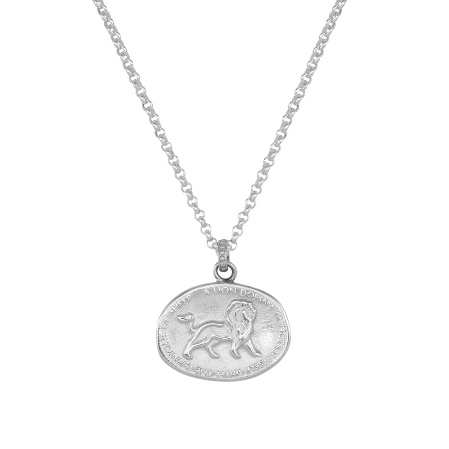 Men's Engravable Lion Story Necklace