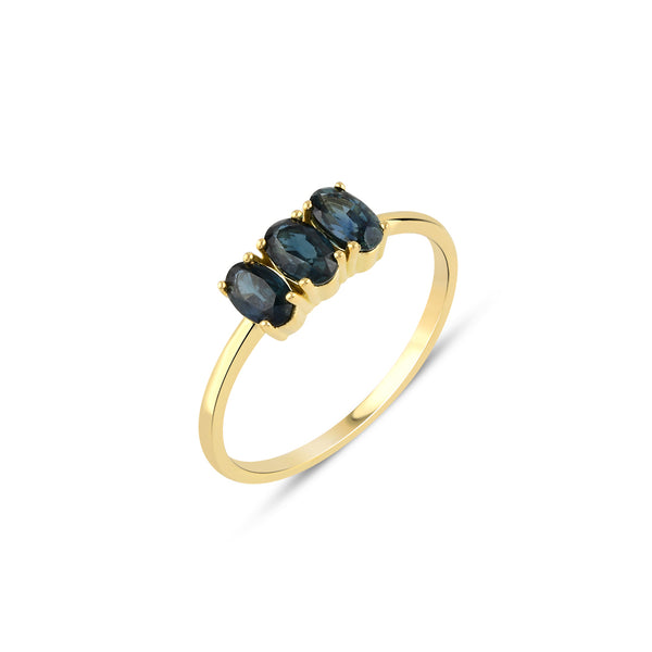 18ct Gold Dumom Blue Sapphire Ring