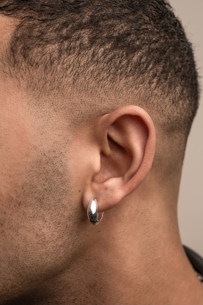 Tapered Polo Story Huggie Hoops