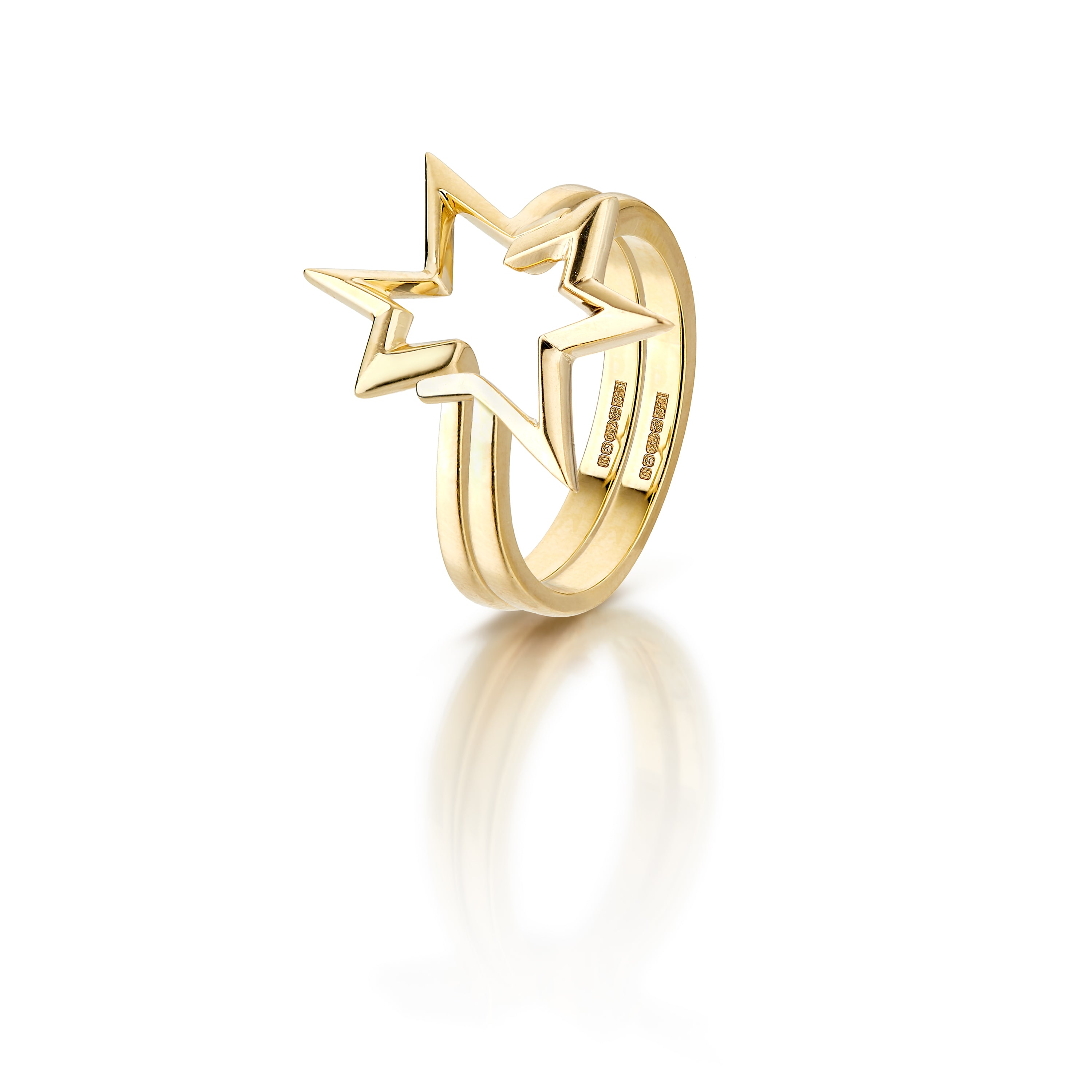 Titanium Salute double stacking ring 18K Gold