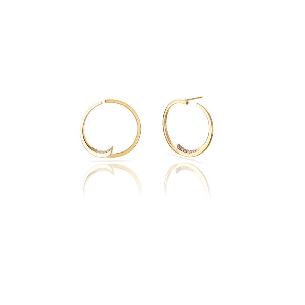 Pin Wheel Diamond Hoop Earrings 18K gold
