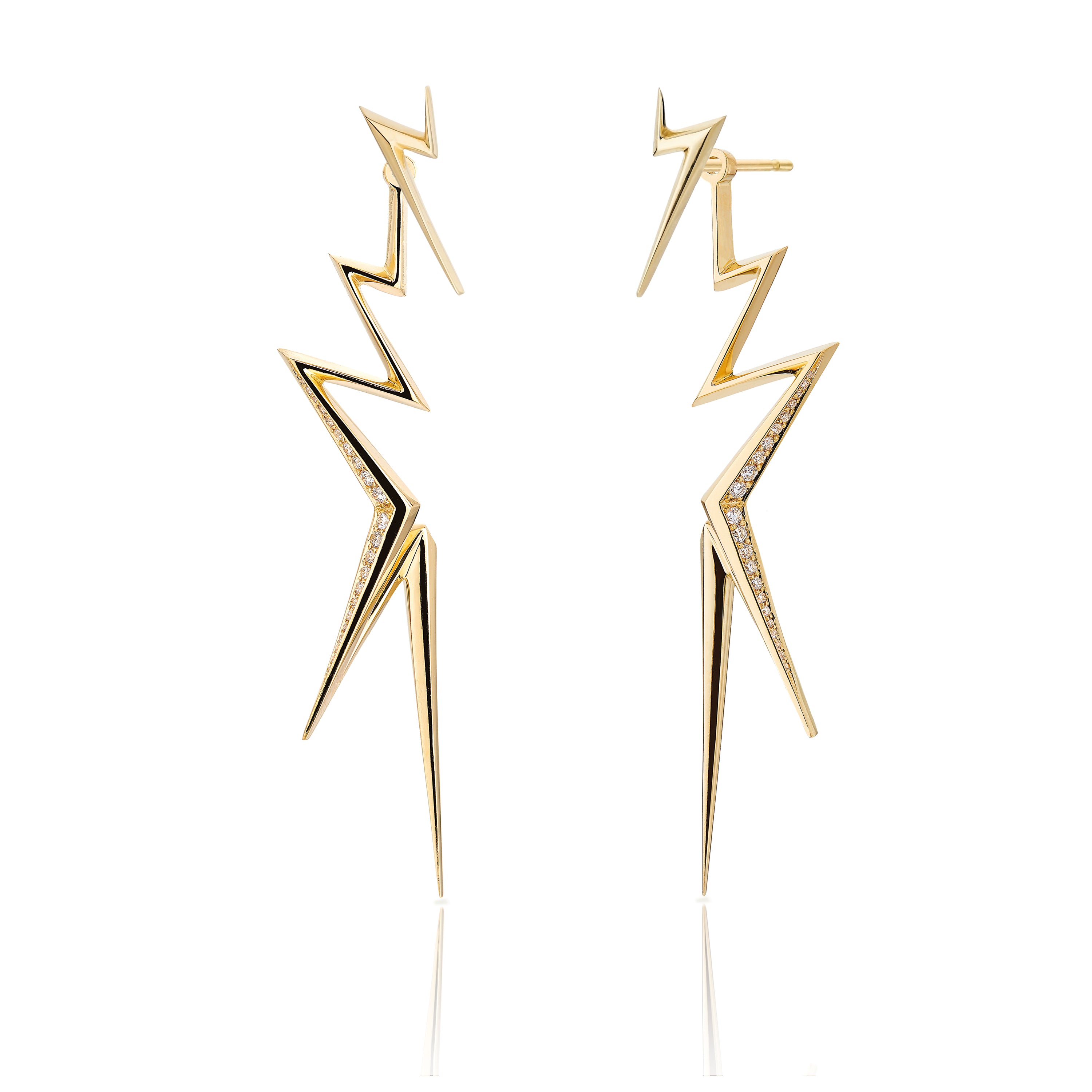 Thunderflash Studs and Jackets 18K gold