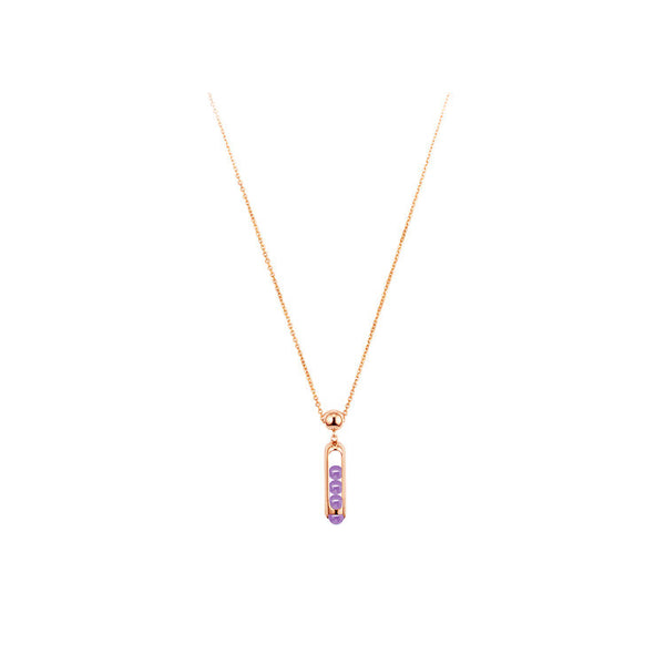 Melody Bar Pendant Necklace in Amethyst