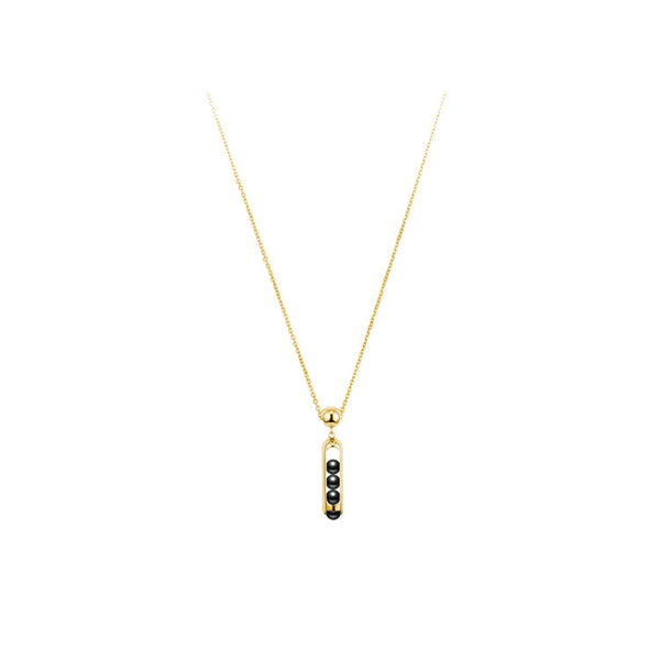Melody Bar Pendant Necklace in Black Onyx