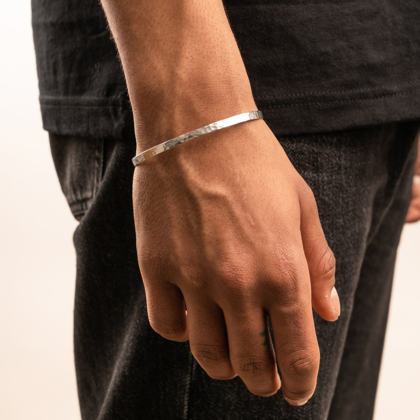 4mm Hammered Nomad Bangle