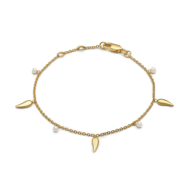 Studded Pearl Bracelet Gold