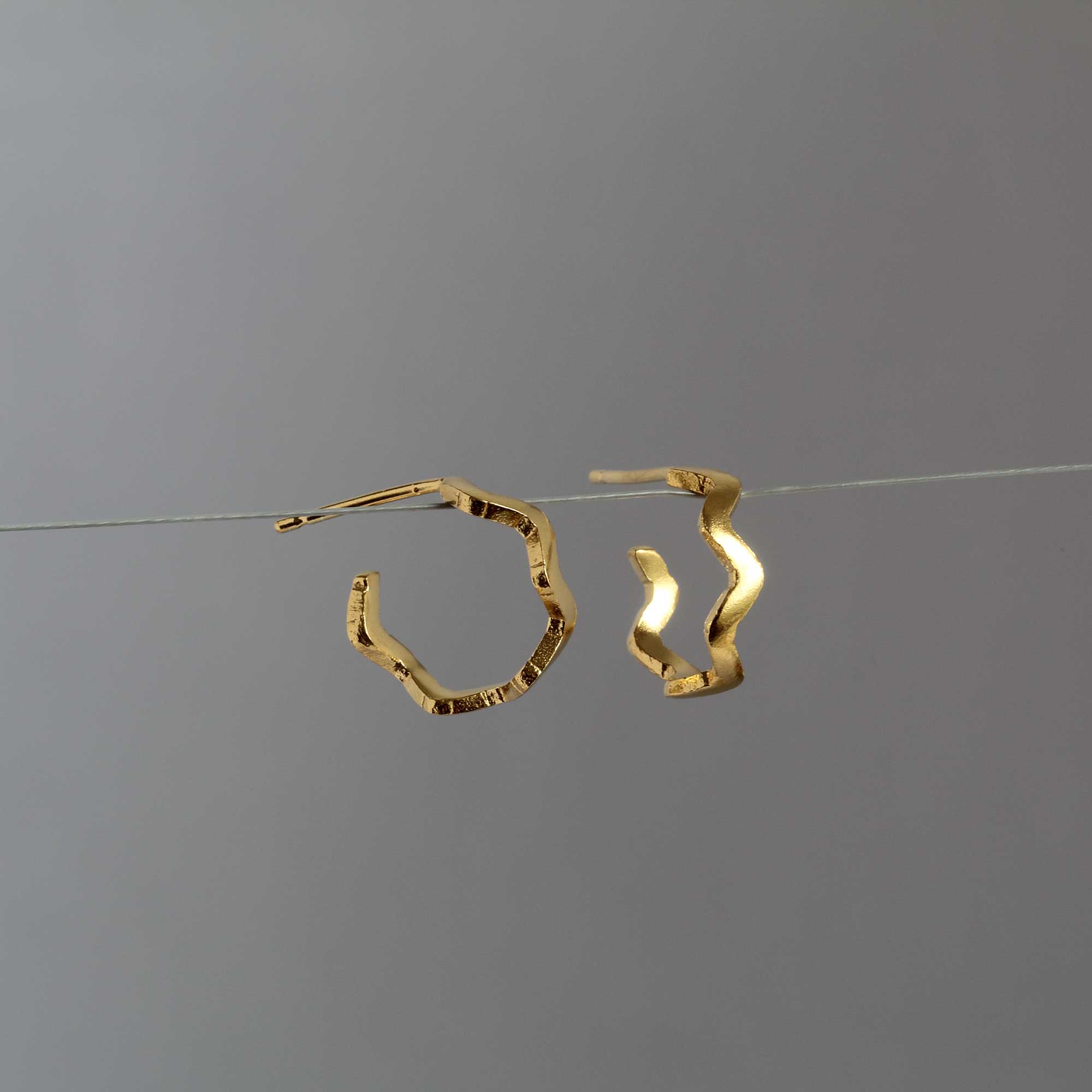Tiny Villa Yellow Gold Hoop Earrings
