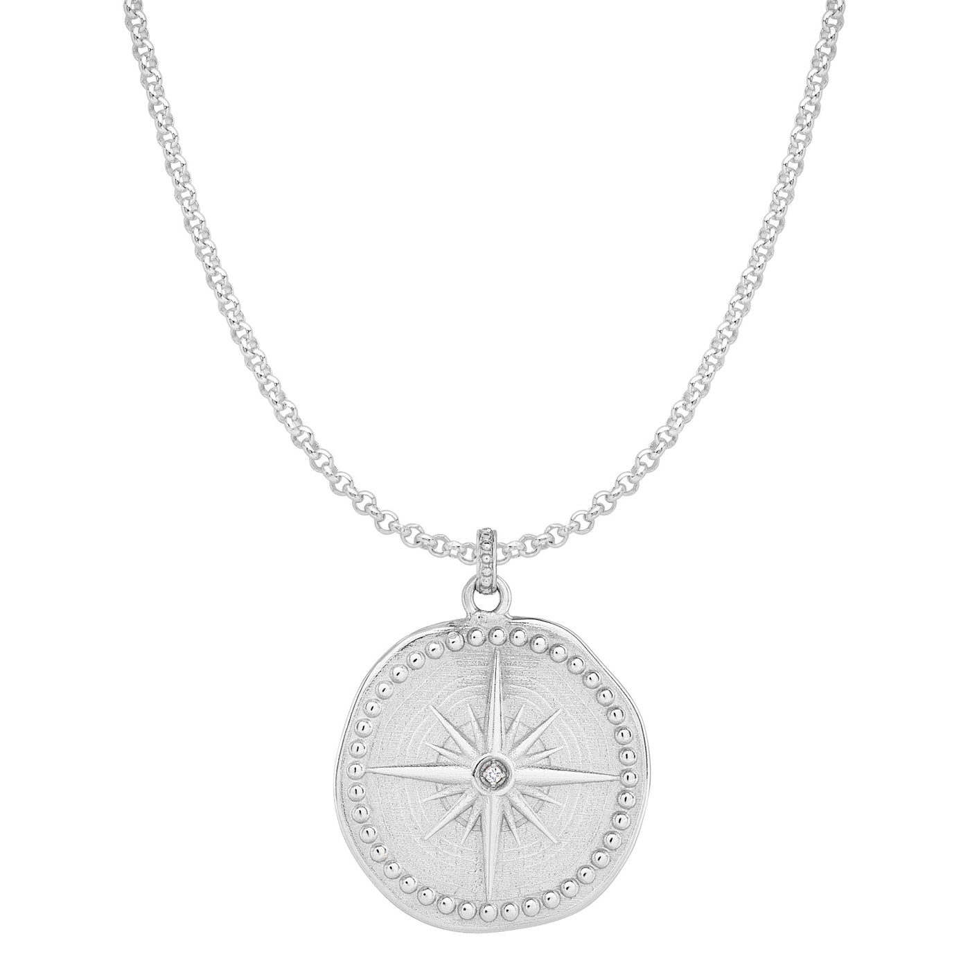 Men's Engravable Diamond True North Necklace