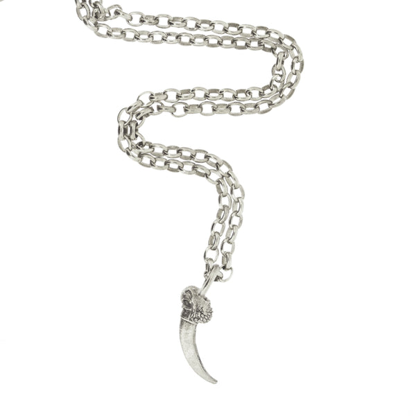 Scrimshaw Necklace Silver