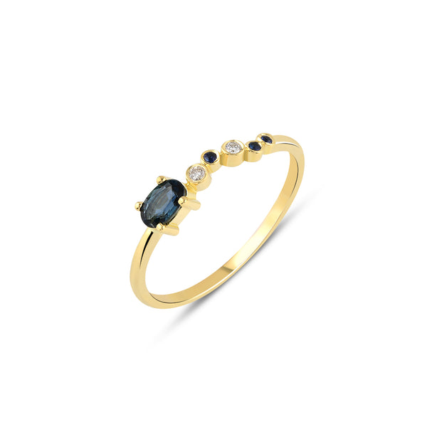 18ct Gold Seraphina Wing Sapphire Ring