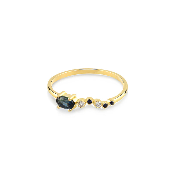 18ct Gold Seraphina Wing Sapphire Ring