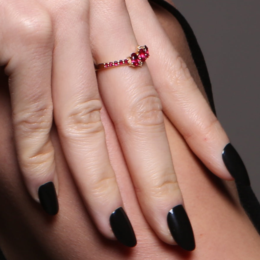 18ct Gold Seraphina Trio Ruby Ring