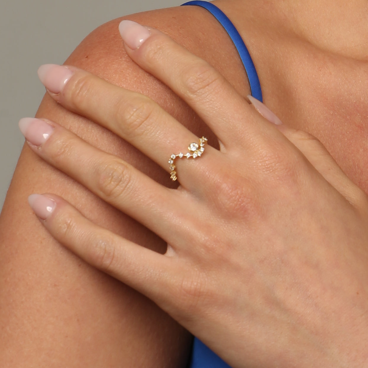 18ct Gold Sonia Wave Diamond Ring