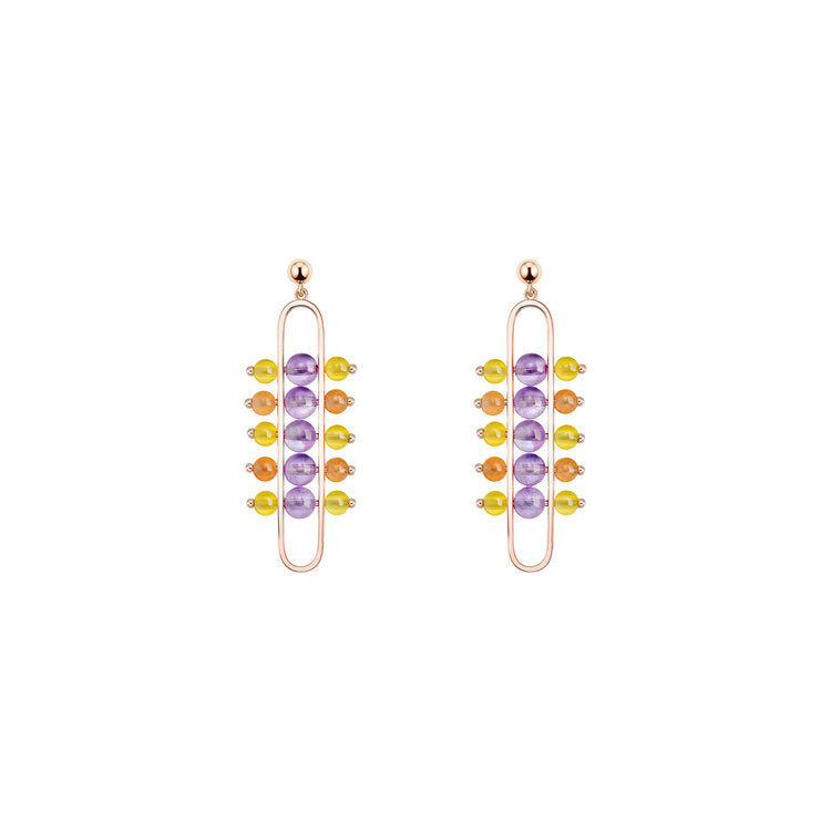 The Impressionists Dangle Earrings with Amethyst