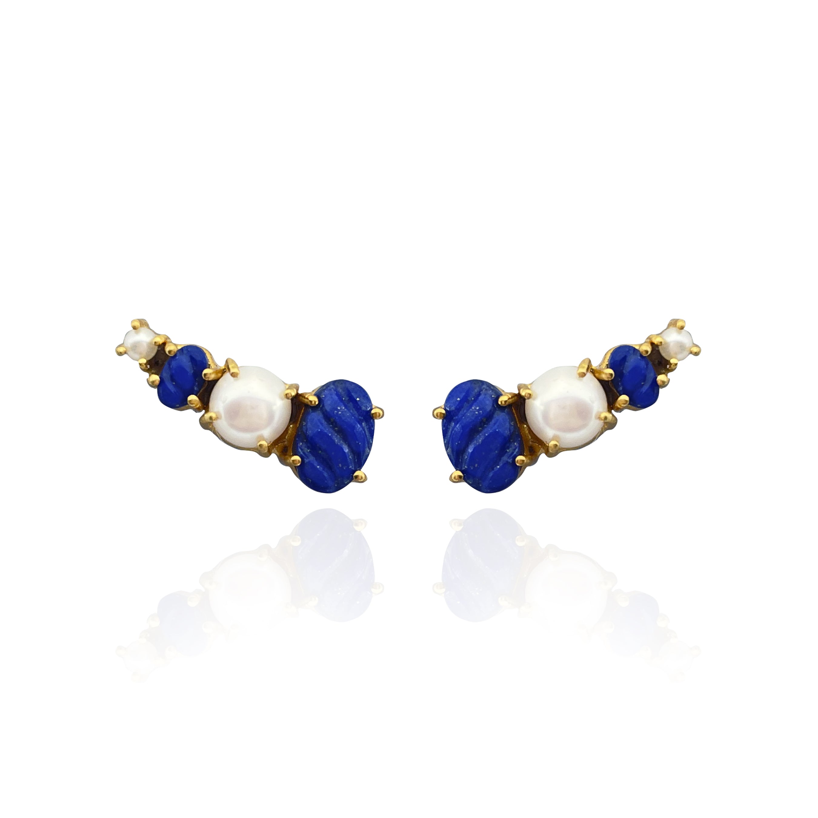 Lapis and Pearl Ear Climbers