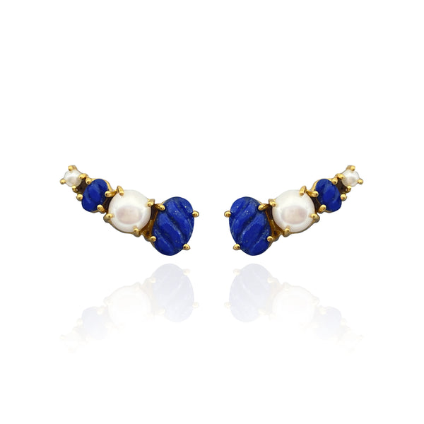 Lapis and Pearl Ear Climbers