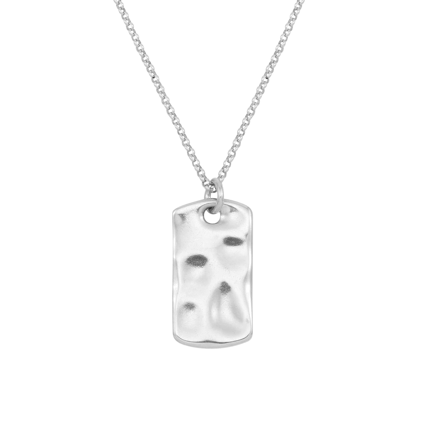 Men's Waterfall ID tag Necklace in Sterling Silver