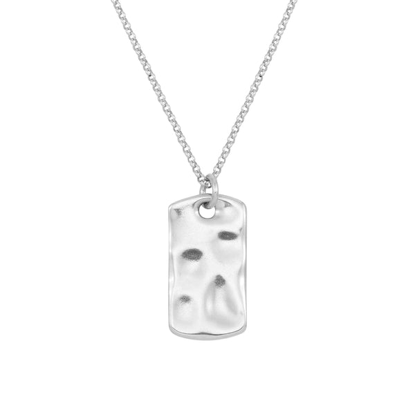 Men's Waterfall ID tag Necklace in Sterling Silver
